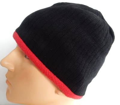 Mössa - Beanie - Unisex 2lager | Svart röd