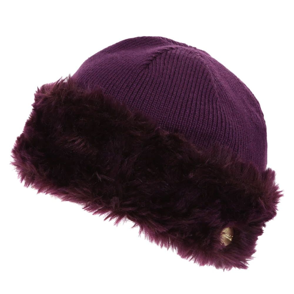Regatta Womens/Ladies Luz Faux Fur Trim Cotton Jersey Winter Beanie Hat