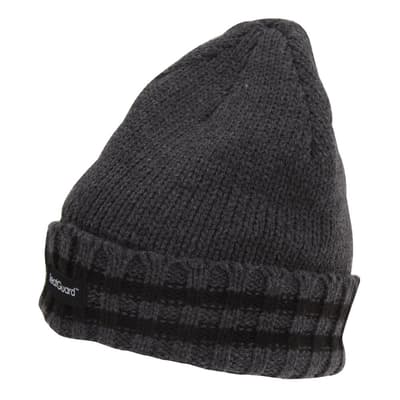 Mens 3M Thinsulate Beanie With Striped Trim