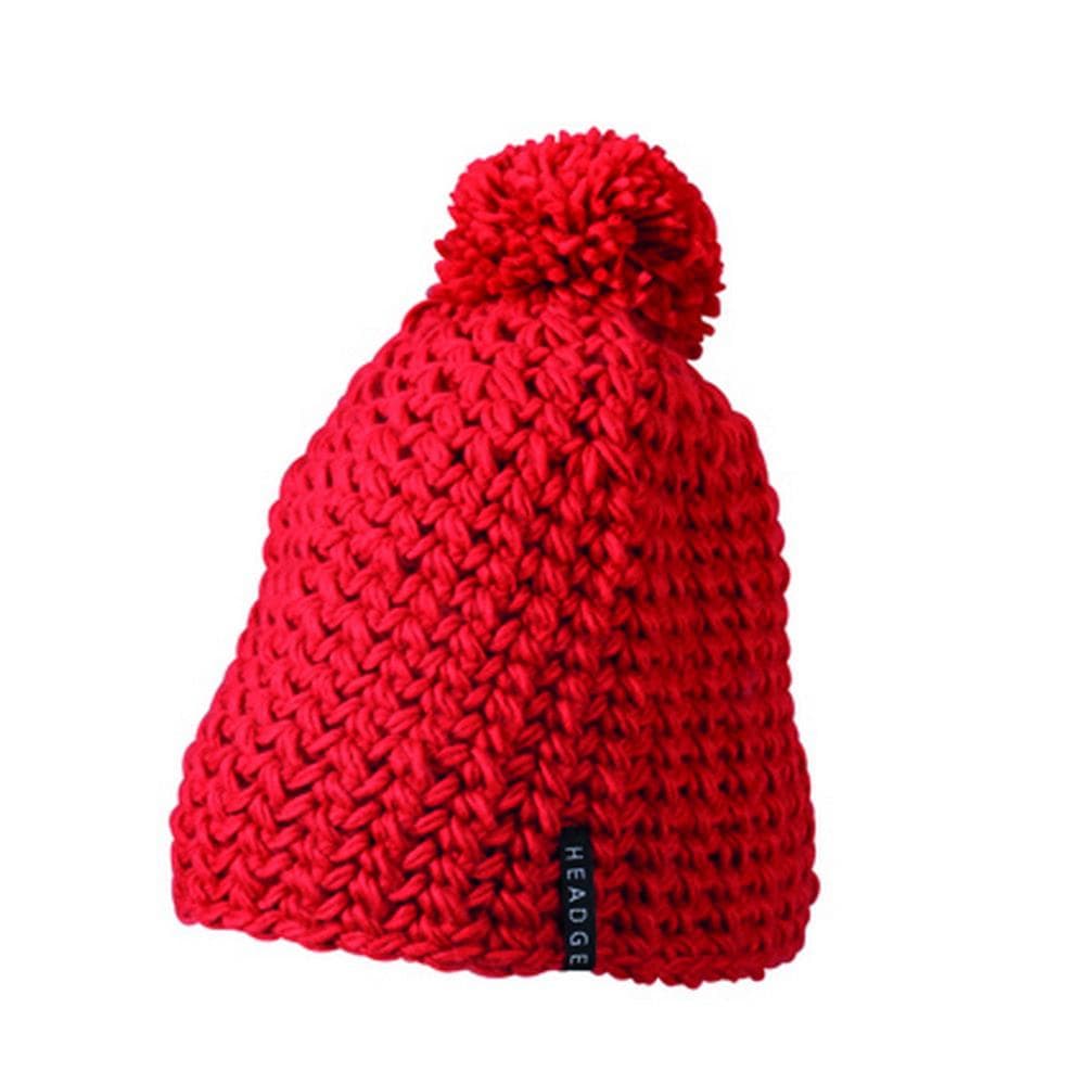 Myrtle Beach Adults Unisex Unicoloured Crocheted Cap With Pompom