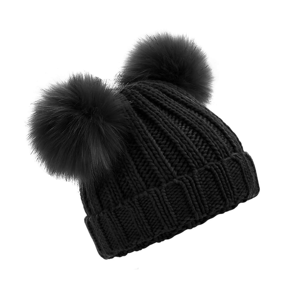 Beechfield Kvinnor / Damer Faux Fur Dubbel Pop Pom Beanie