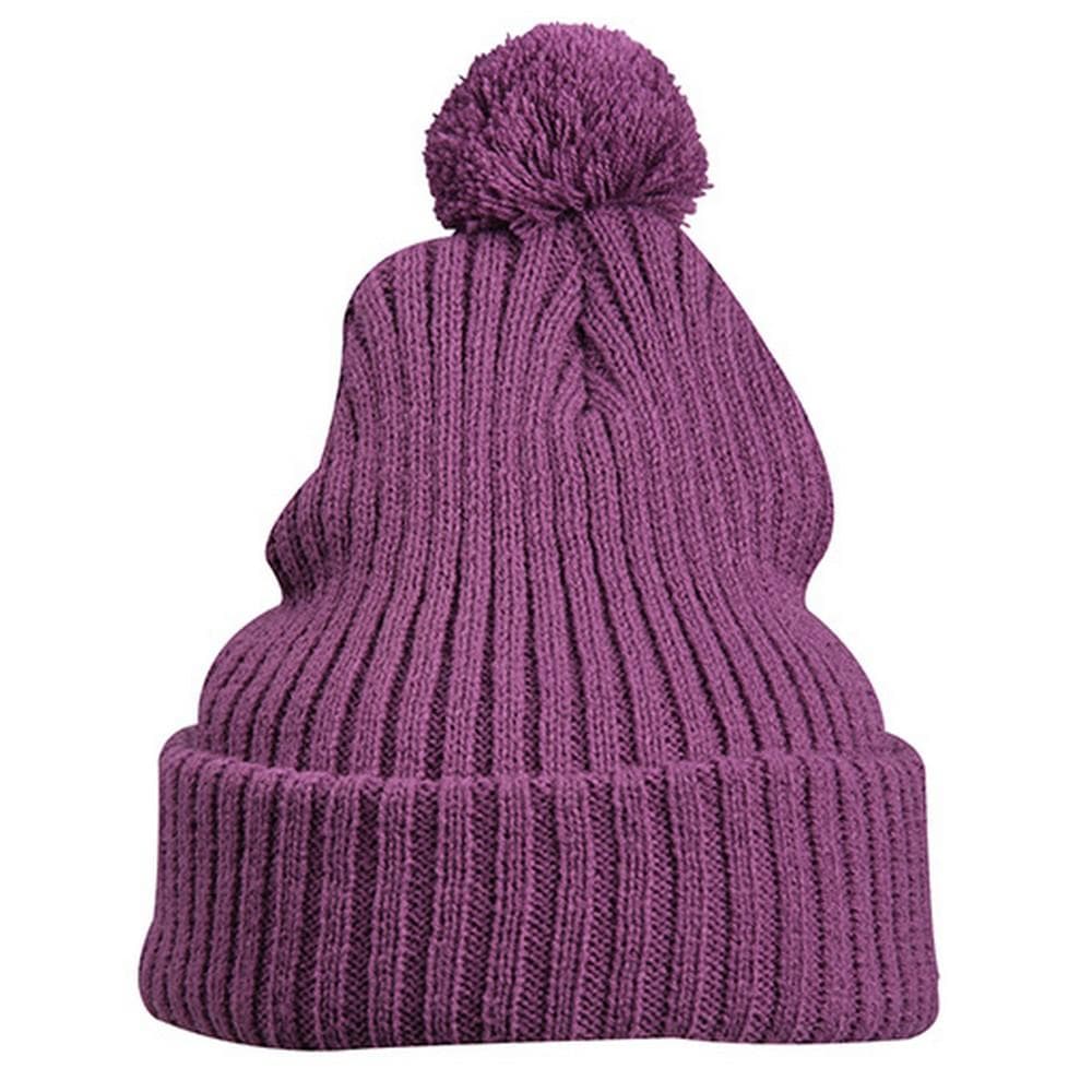 Myrtle Beach Vuxna Unisex Stickad mössa med Pompom