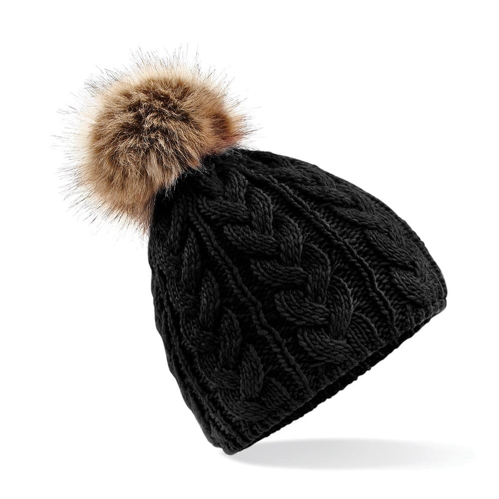 Beechfield Unisex Pom Pom Cable Beanie