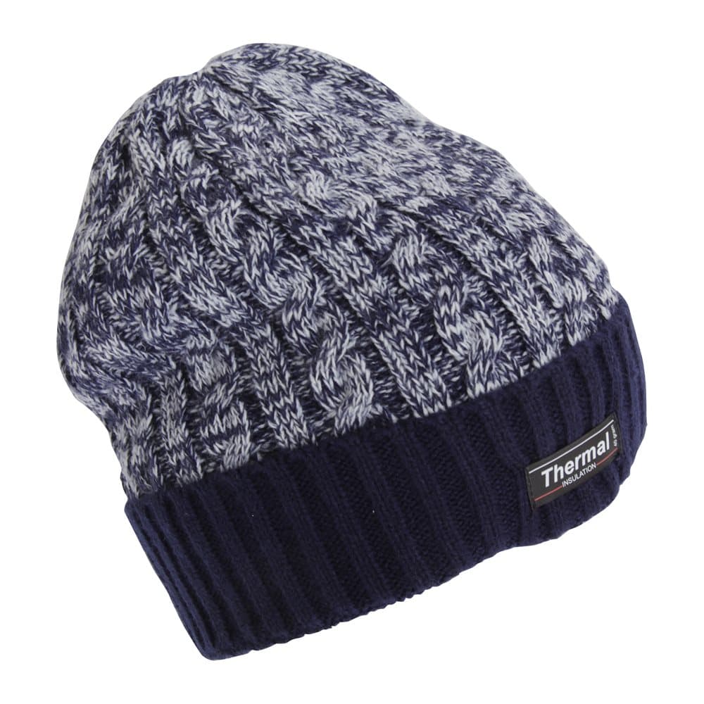 Adults Unisex Thermal Two Tone Winter Beanie Hat