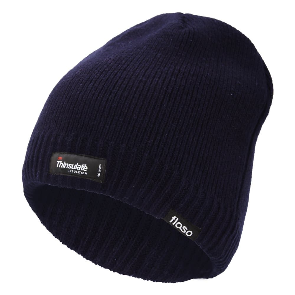 FLOSO Mens Plain Thinsulate Thermal Knitted Waterproof Winter Hat