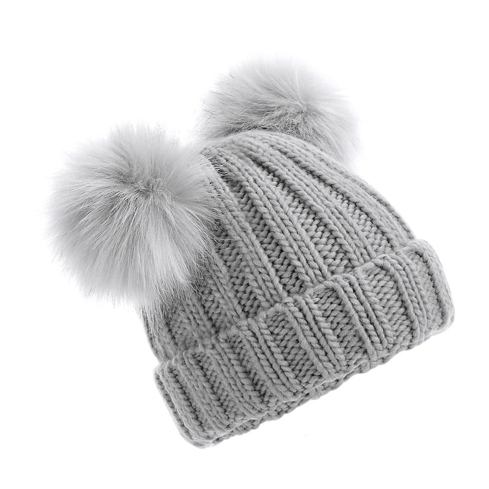Beechfield Barn / barn Faux Fur Double Pom Pom Beanie