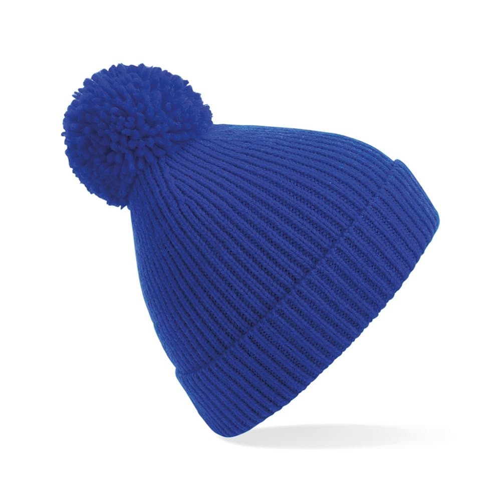 Beechfield Engineered Knit Ribbed Pom Pom Beanie