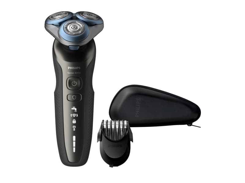 Philips S6640/44, Roterande rakhuvud, MultiPrecision Blade System, Knappar, Trådlös, SH50, 2 År, Svart