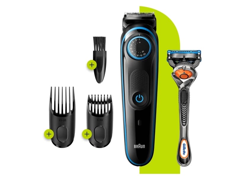 Braun Base 81705170, Tvättbar, Batteri, Svart, Blå