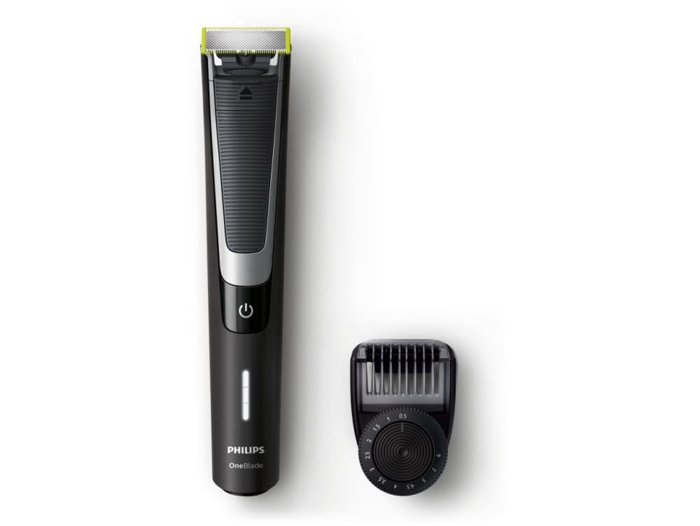 Philips OneBlade Pro Trimma, styla, raka För alla skägglängder Ansikte, Batteri, Svart, Silver