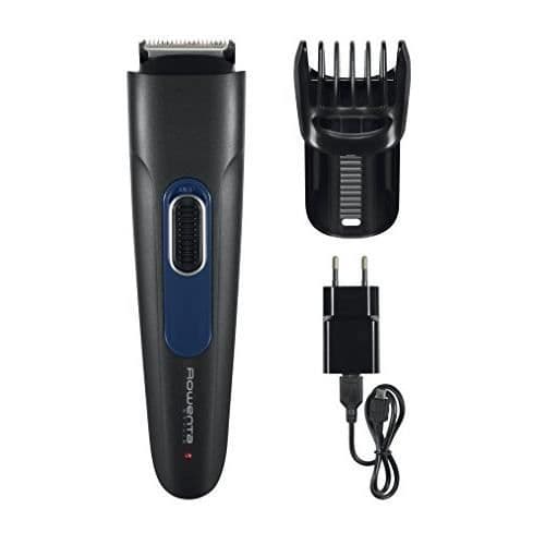 ROWENTA TN2800F4 uppladdningsbar STYLIS skäggtrimmer - Självslipande blad i rostfritt stål - Precisionsjustering 1 mm - Svart och blått