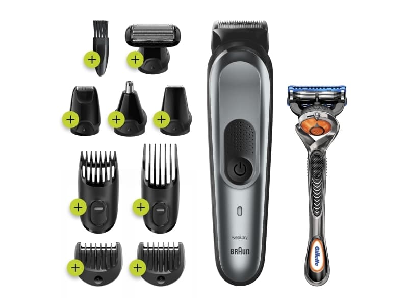 Braun 10-in-1 Trimmer MGK7221 Men Beard Trimmer Body Grooming Kit & Hair Clipper Dark Grey