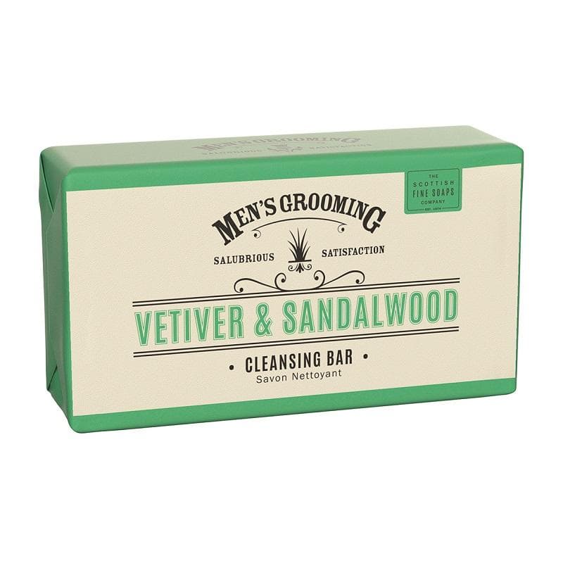 Scottish Fine Soaps Vetiver & Sandalwood Wrapped Cleansing Bar 220g