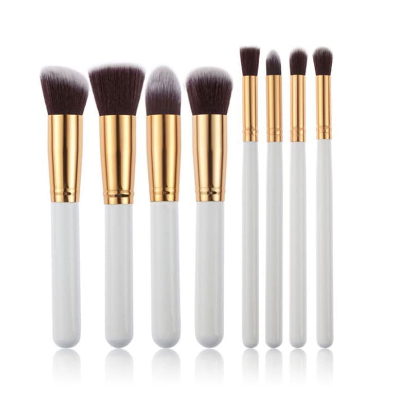 8 pcs. White / Gold Make-up / make-up brushes of the best quality