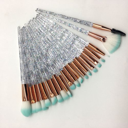 Bild av 20 st.crystal handle unicorn sminkborstar