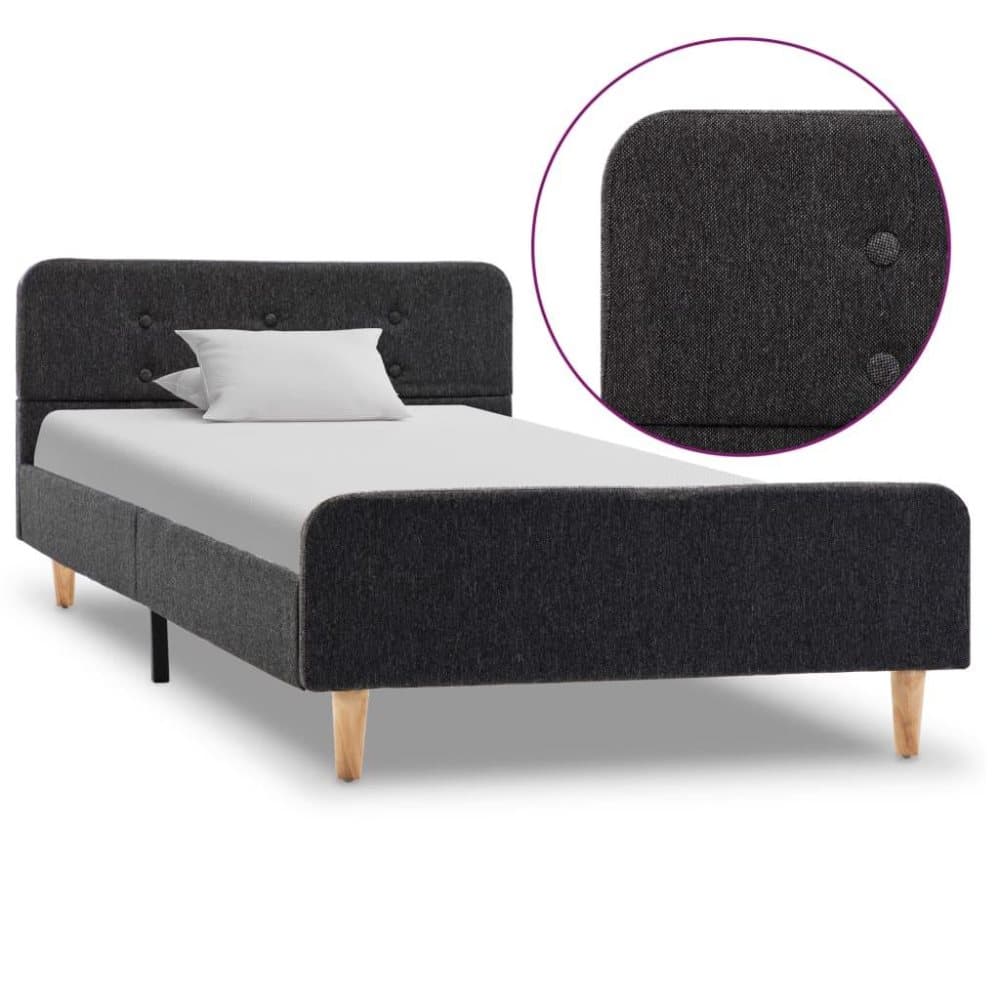 vidaXL sengestel 90 x 200 cm sækkelærred mørkegrå