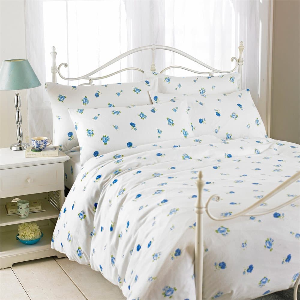 Riva Home Rose Printed Flannelette Flat Sheet