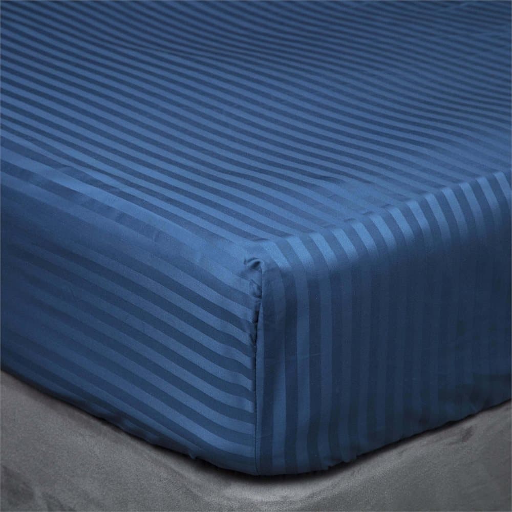Belledorm 540 Thread Count Satin Stripe Extra Deep Fitted Sheet