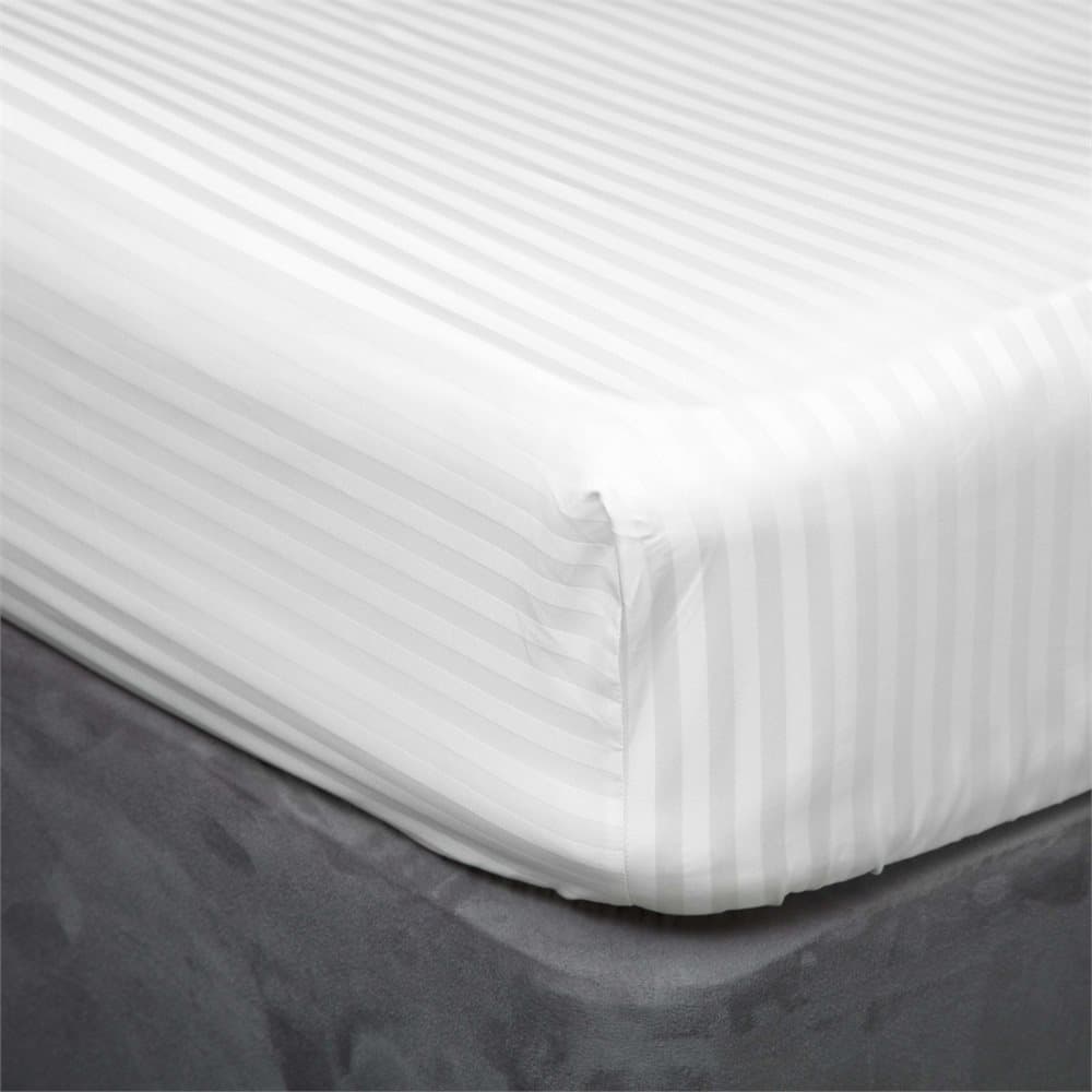 Belledorm 540 Thread Count Satin Stripe Extra Deep Fitted Sheet