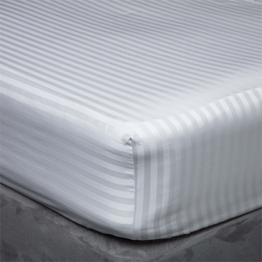 Belledorm 540 Thread Count Satin Stripe Extra Deep Fitted Sheet