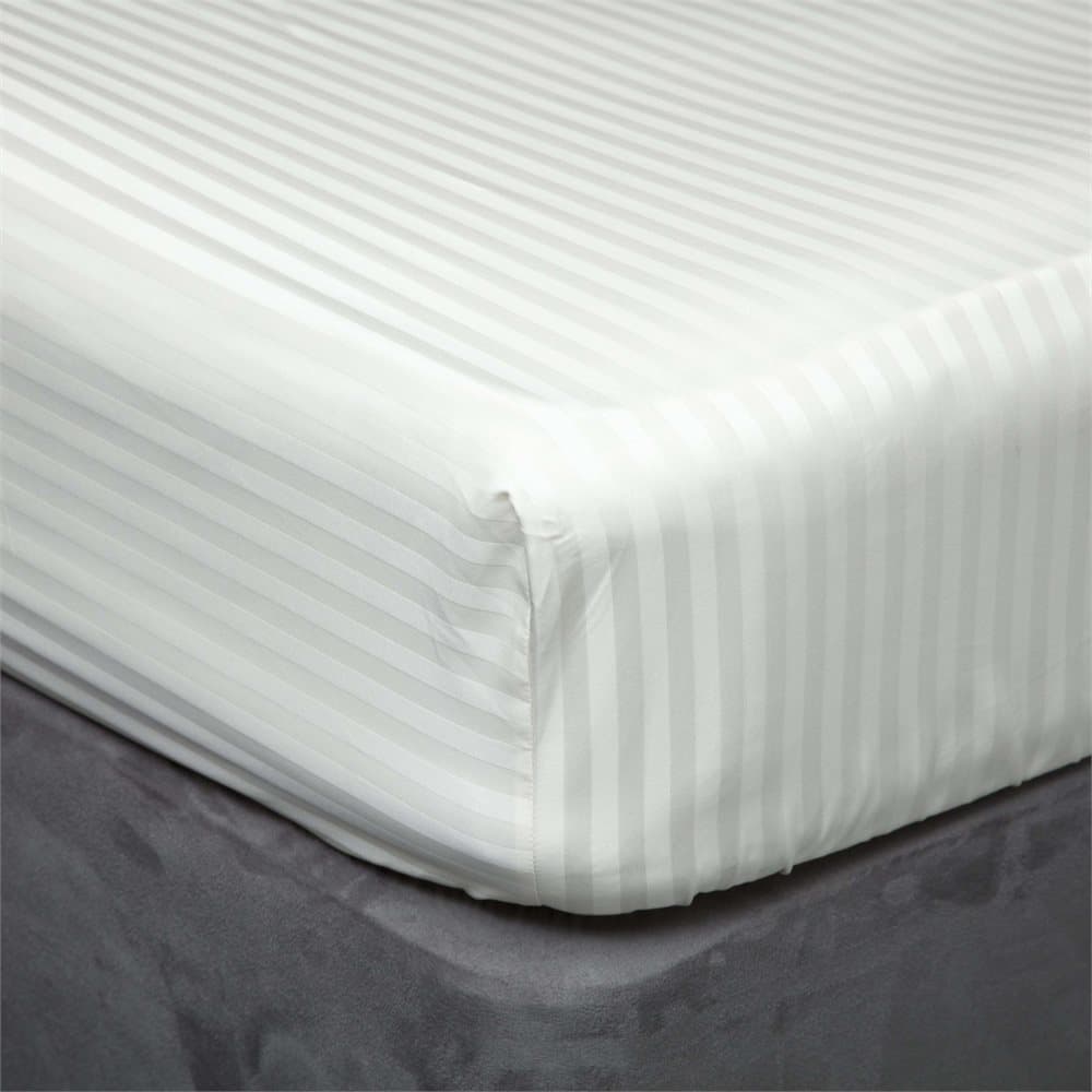 Belledorm 540 Thread Count Satin Stripe Extra Deep Fitted Sheet