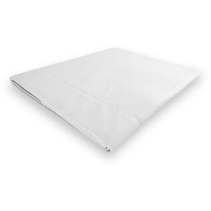 SOLEIL d'OCRE Camille fladt ark - Percale bomuld - 240 x 300 cm - Hvid