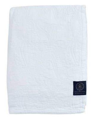 GRAND DESIGN - ÖVERKAST ENKEL FLORAL QUILT 180X260 CM, VIT