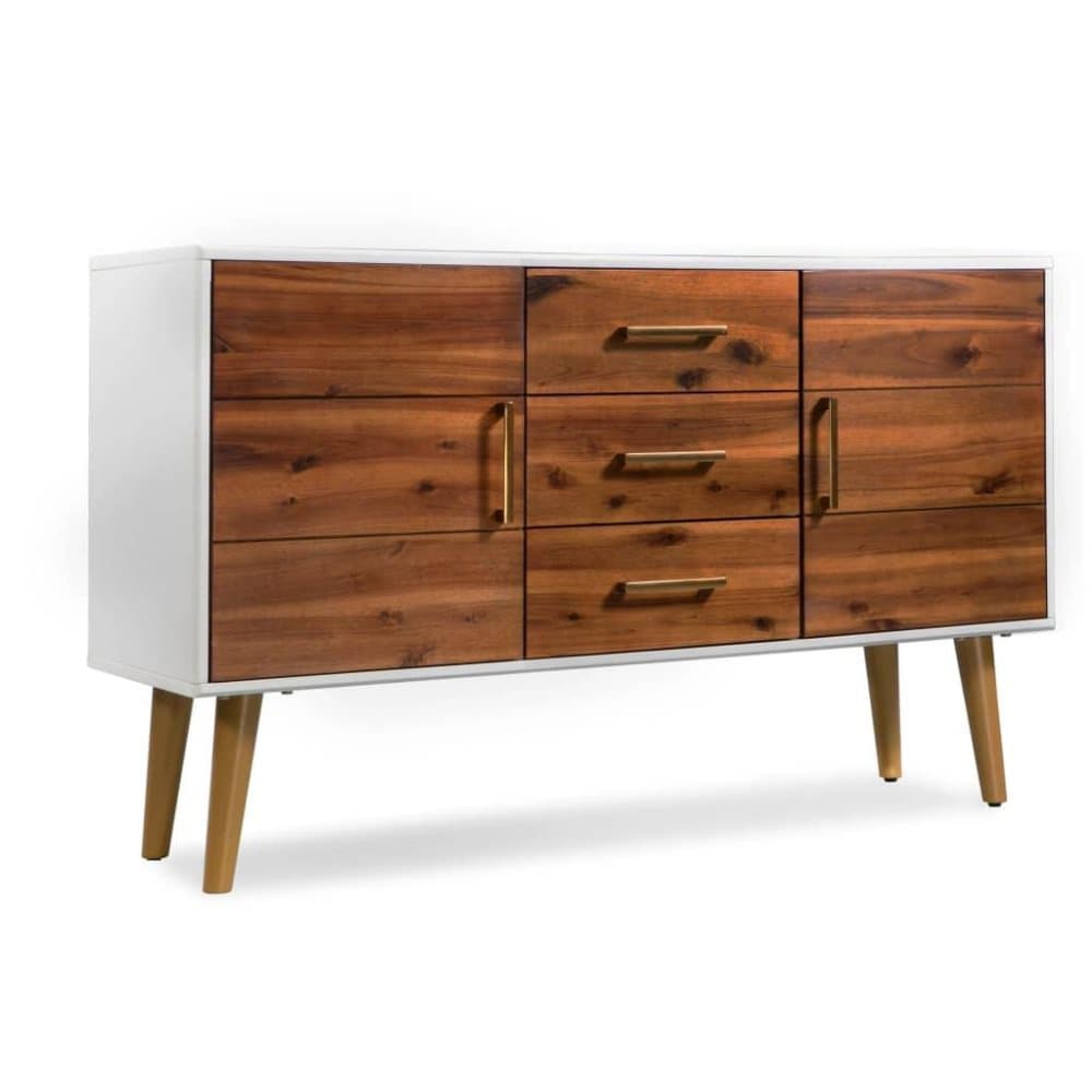 vidaXL skænk massivt akacietræ 115 x 35 x 70 cm