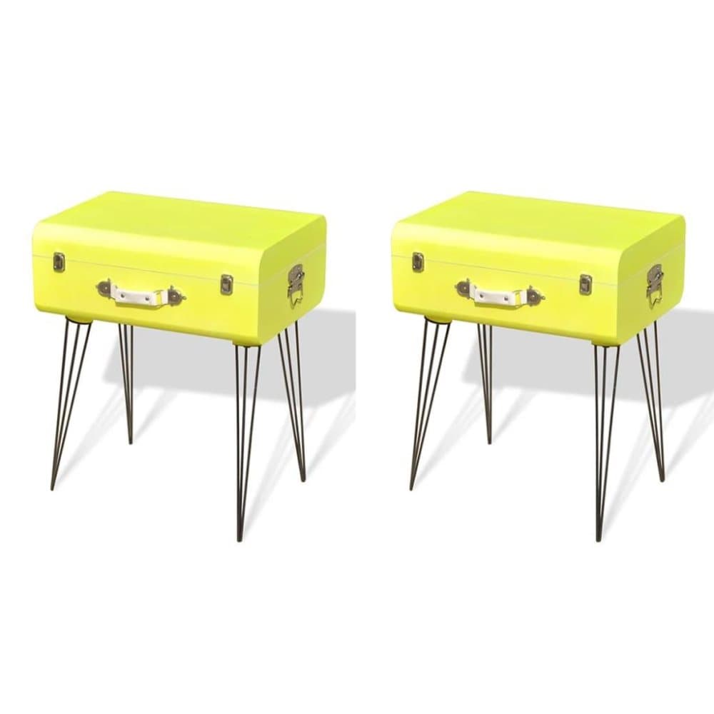 vidaXL Nattbord 2 stk 49,5x36x60 cm gul