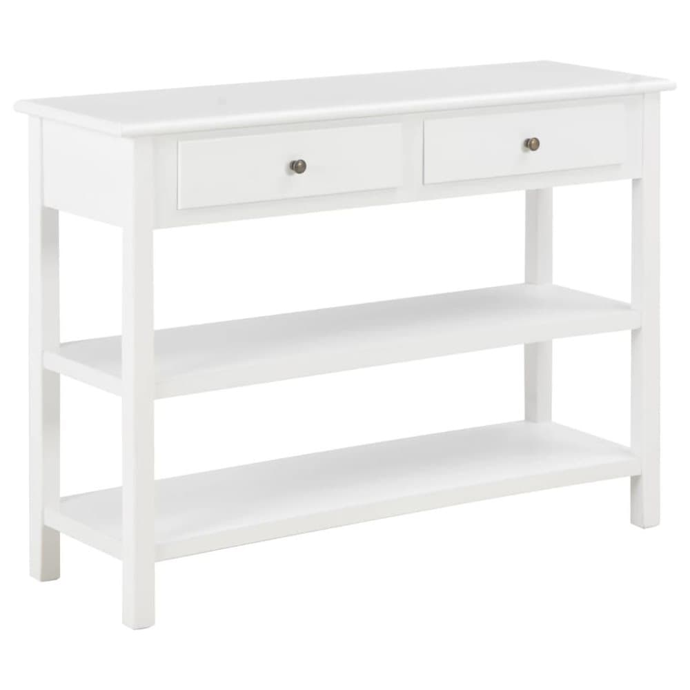 vidaXL Sivupöytä 110x35x80 cm MDF valkoinen