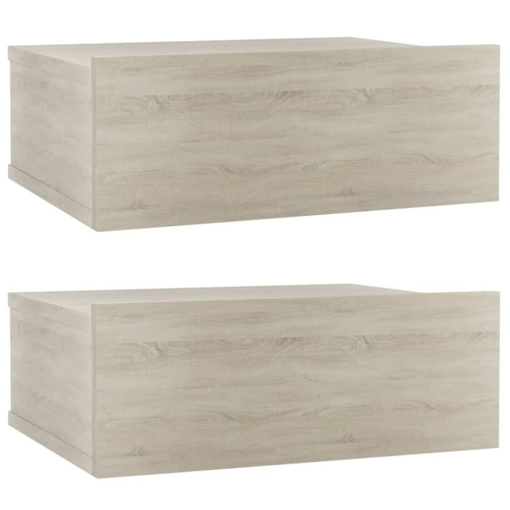 vidaXL Flytende nattbord 2 stk sonoma eik 40x30x15 cm sponplate