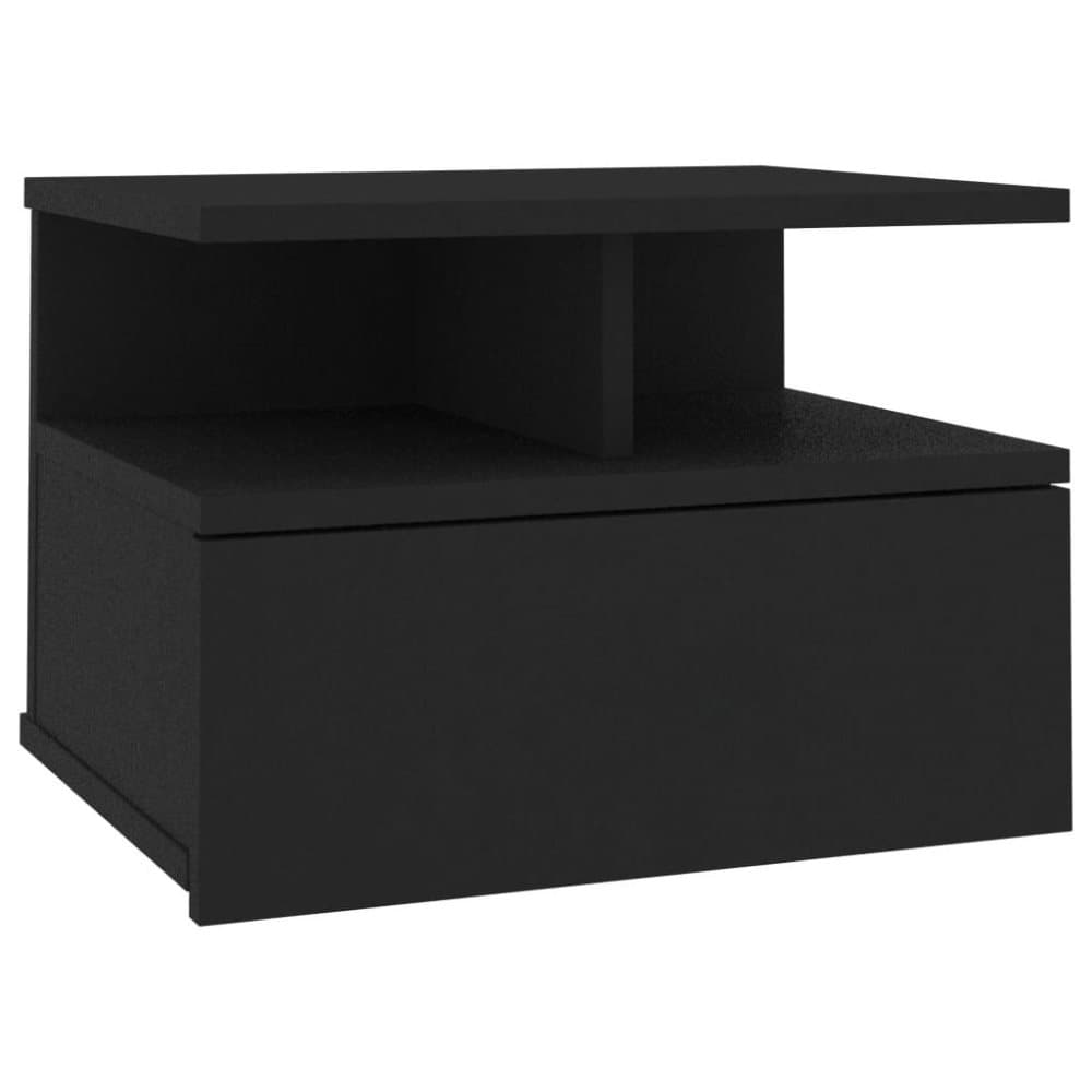vidaXL Flytende nattbord svart 40x31x27 cm sponplate