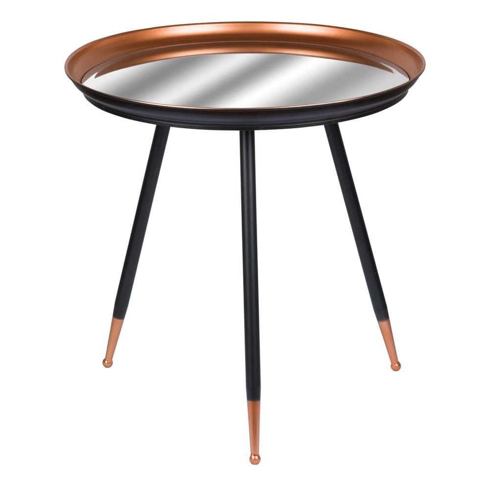 Hill Interiors Antique Copper Effect Side Table With Mirrored Top
