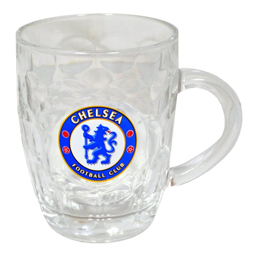 Chelsea FC Official Glass Football Crest Tankard/Pint Glass