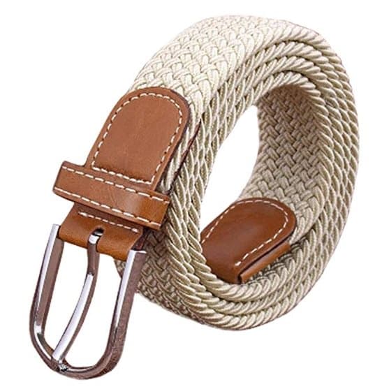 Braided Elastic Stretch Belts Beige Bælte , 2 lengths