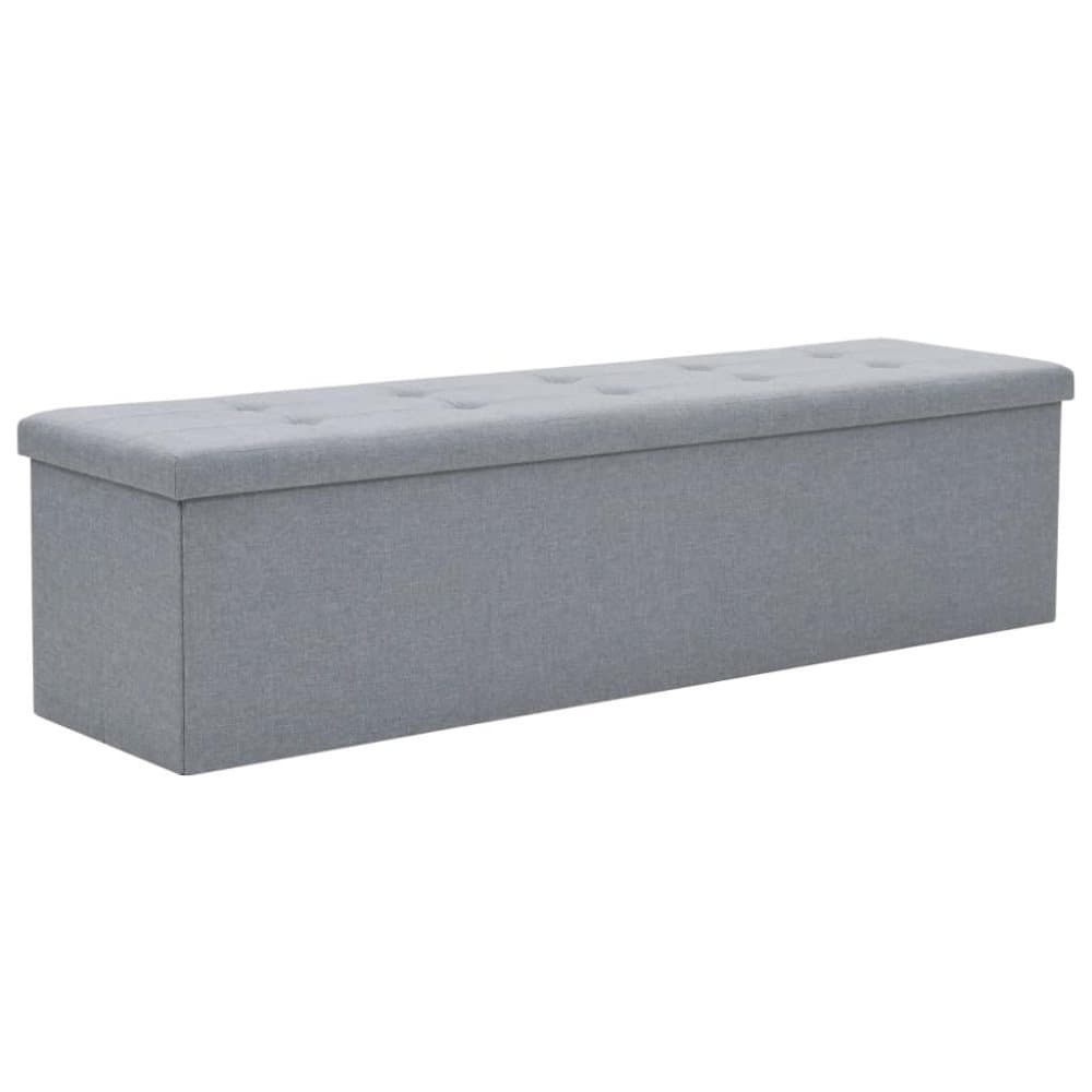 vidaXL foldbar opbevaringsbænk imiteret linned 150 x 38 x 38 cm lysegrå