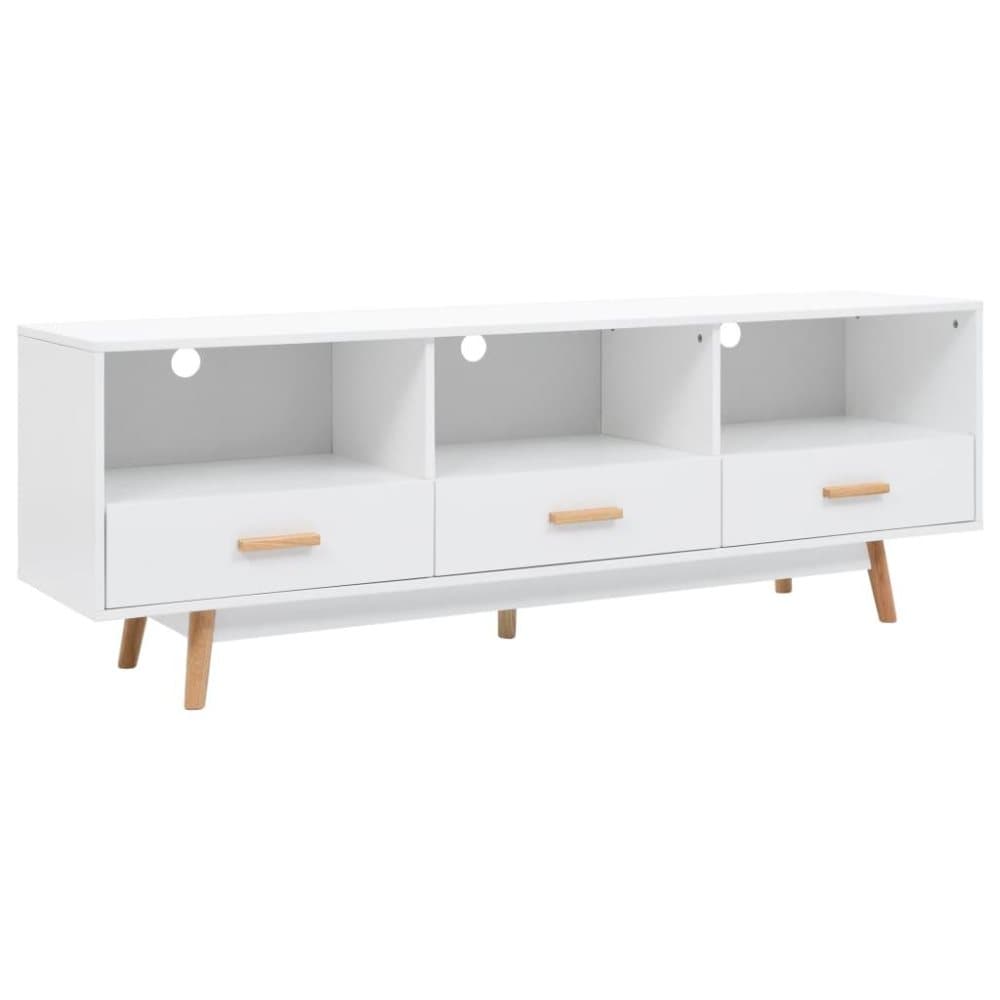 vidaXL TV taso valkoinen 160x40x55 cm MDF