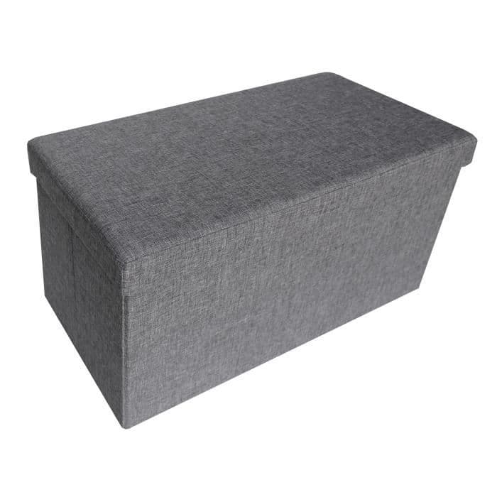 Puuvillapuusta kokoontaitettava pellavatehopenkki - 76 x 38 x h38 cm - harmaa