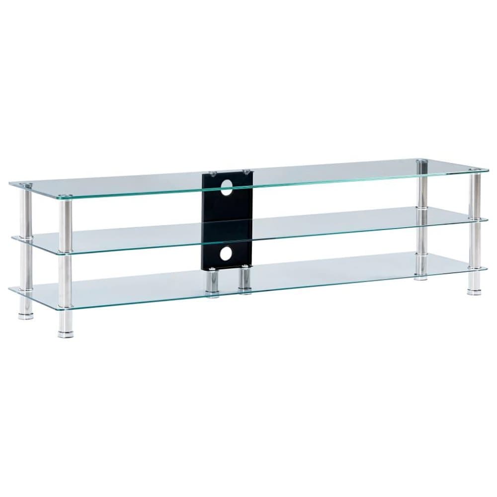 vidaXL TV-benk gjennomsiktig 150x40x40 cm herdet glass
