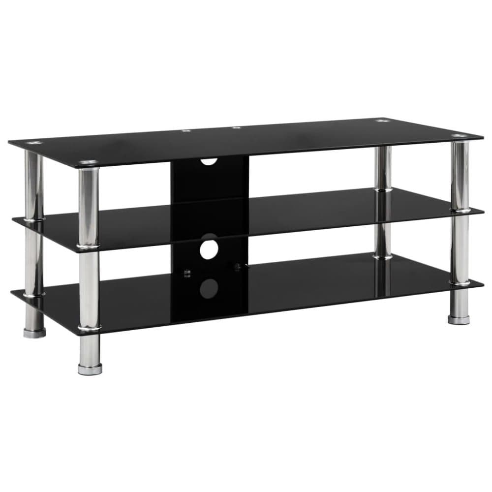 vidaXL TV-benk svart 90x40x40 cm herdet glass