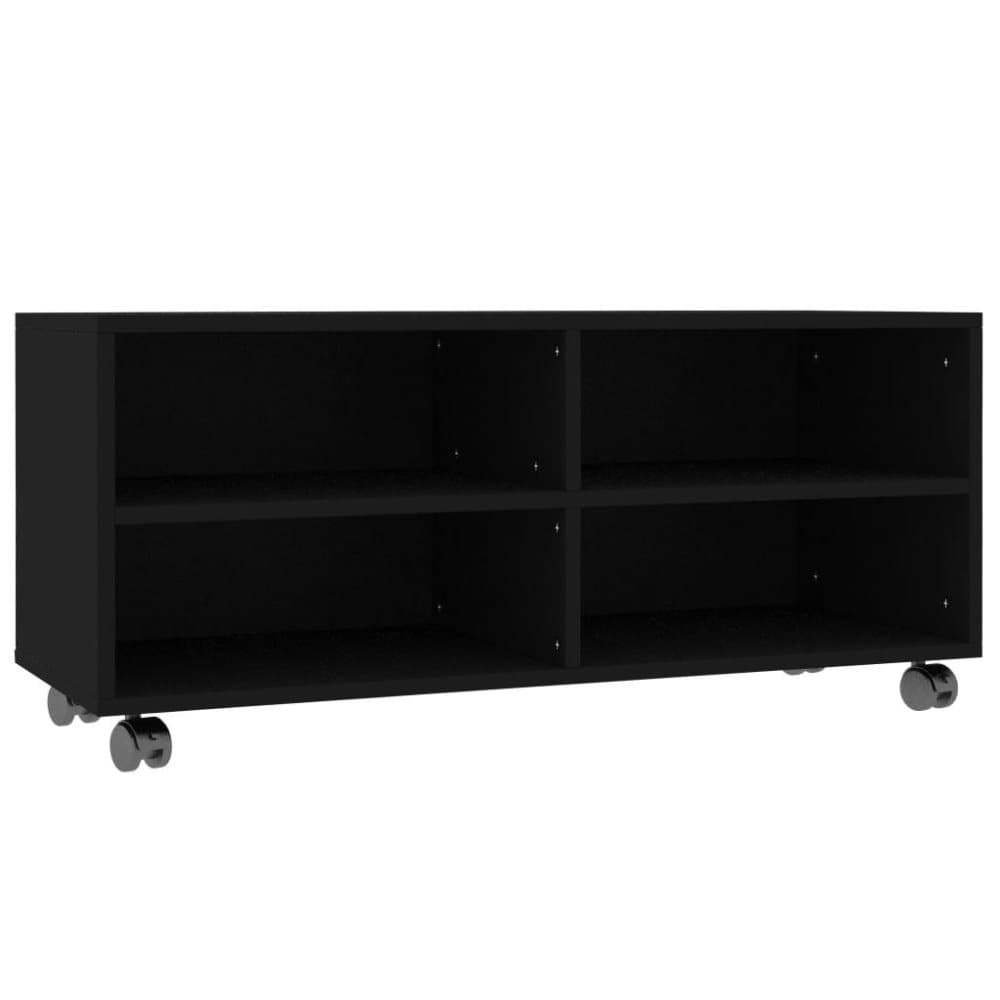 vidaXL tv-skab med hjul 90 x 35 x 35 cm spånplade sort