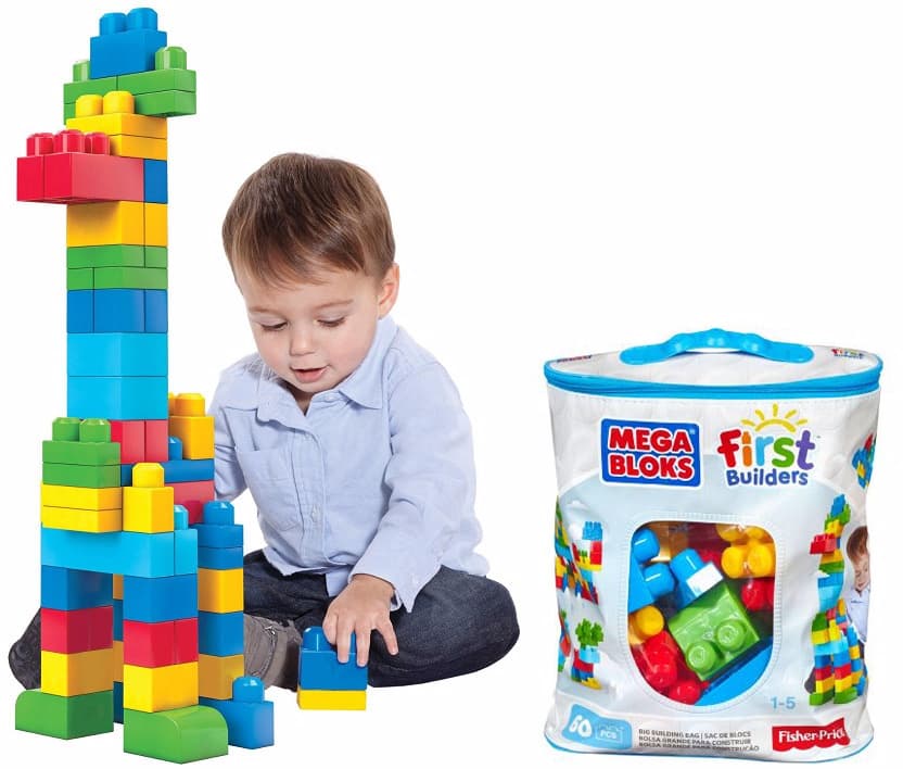 Mega Bloks - 60 delar Stora Byggklossar - Fr 1+