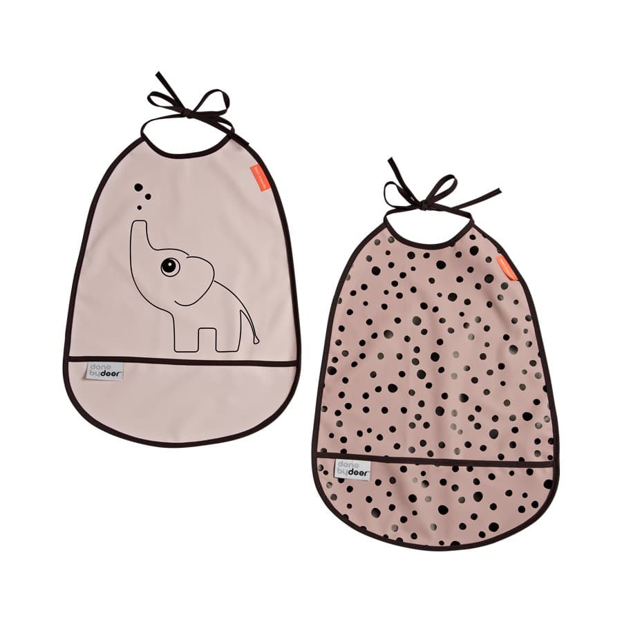 Bib, 2-pack, Elphee, powder tones, Done By Deer