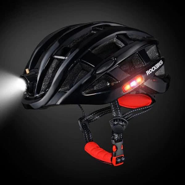 Cykelhjälm med lampa & varselljus RockBros