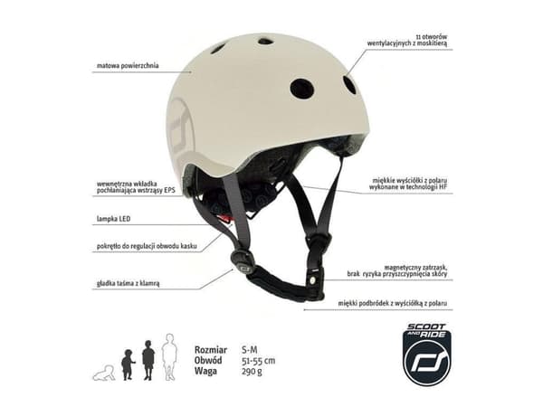 Scoot & Ride Kask S-M Ash