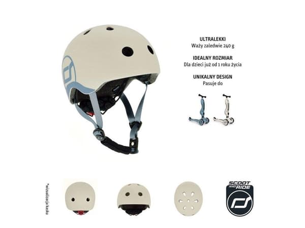 ScootAndRide hjelm for barn 1-5 år Ash s. XXS-S (96360)