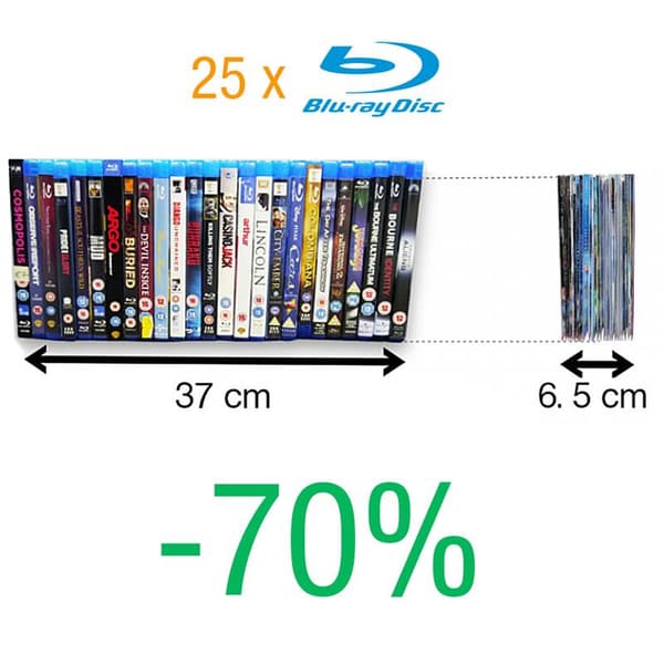 Blu-Ray-paketti - 50 Blu-Ray-taskua, 2 kansiota