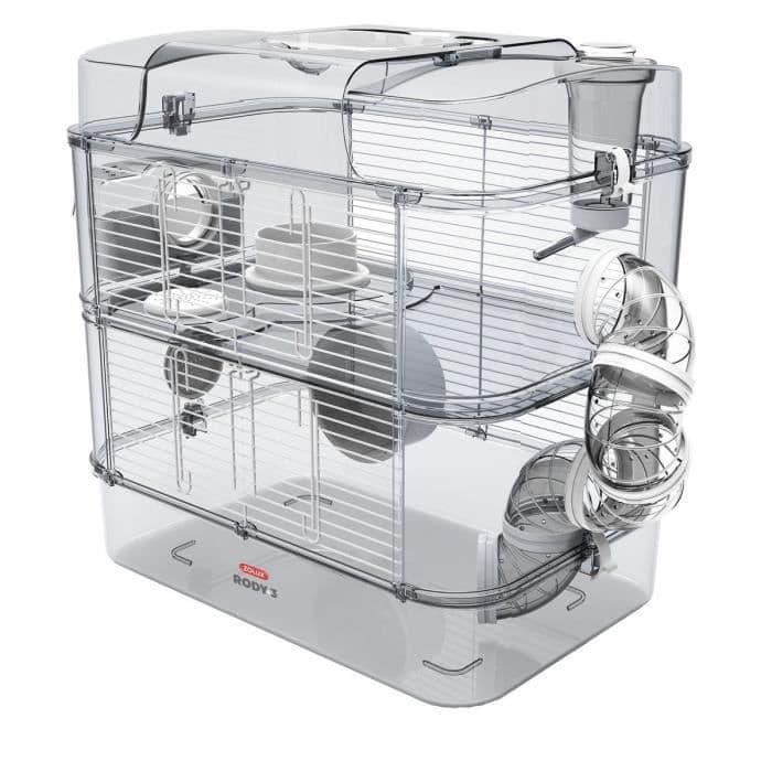 ZOLUX Bur på 2 nivåer för hamstrar, möss och gerbils - Rody3 duo - L 41 xp 27 xh 40,5 cm - Vit