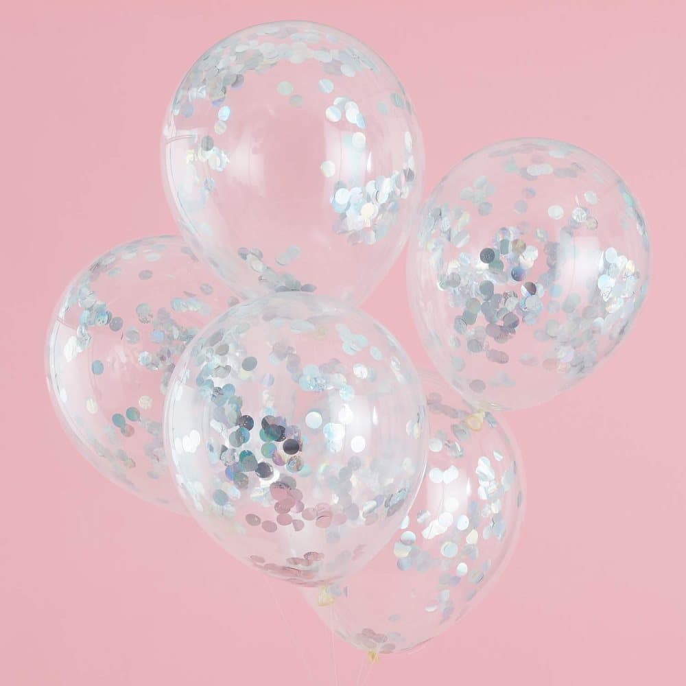 Konfettiballonger 5st - Iridescent