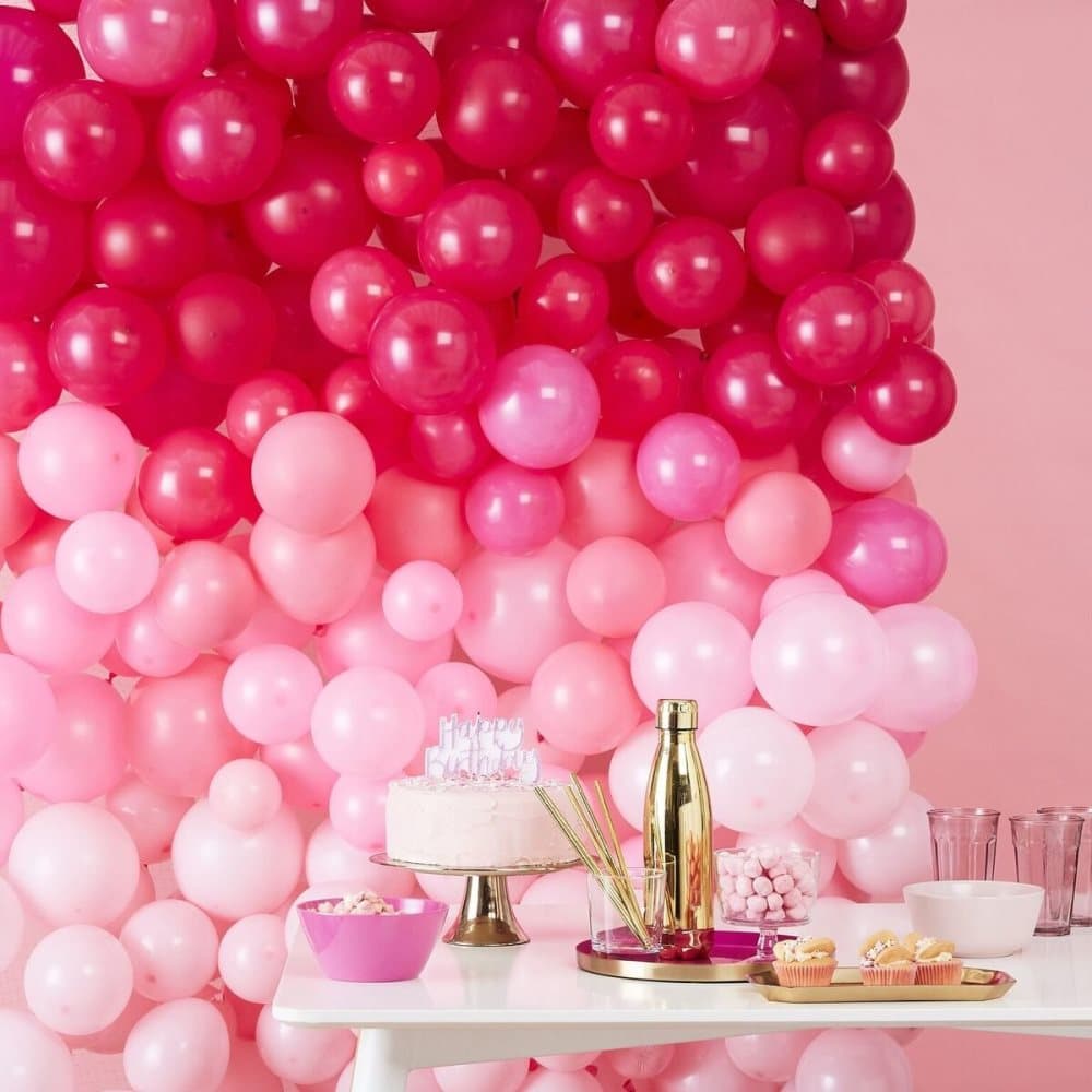 Ballongbåge Ballongvägg Rosa Ombre